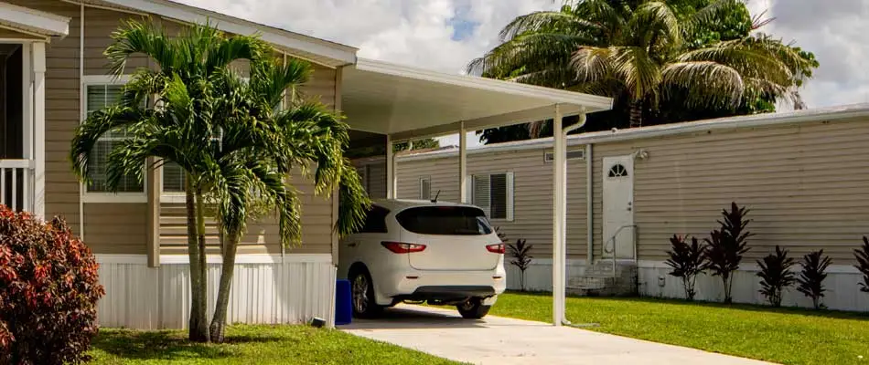 A new carport constructed at a home in Sun City Center, FL