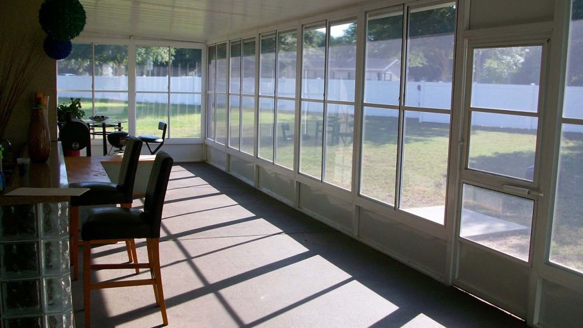 A glass room installed for property in Plant City, FL.